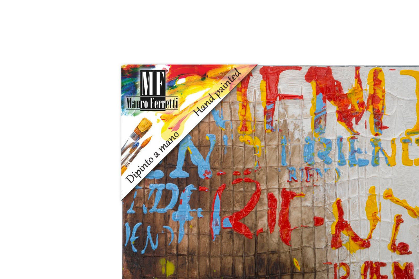 DIPINTO SU TELA GUITAR ARTY CM 90X3,5X120