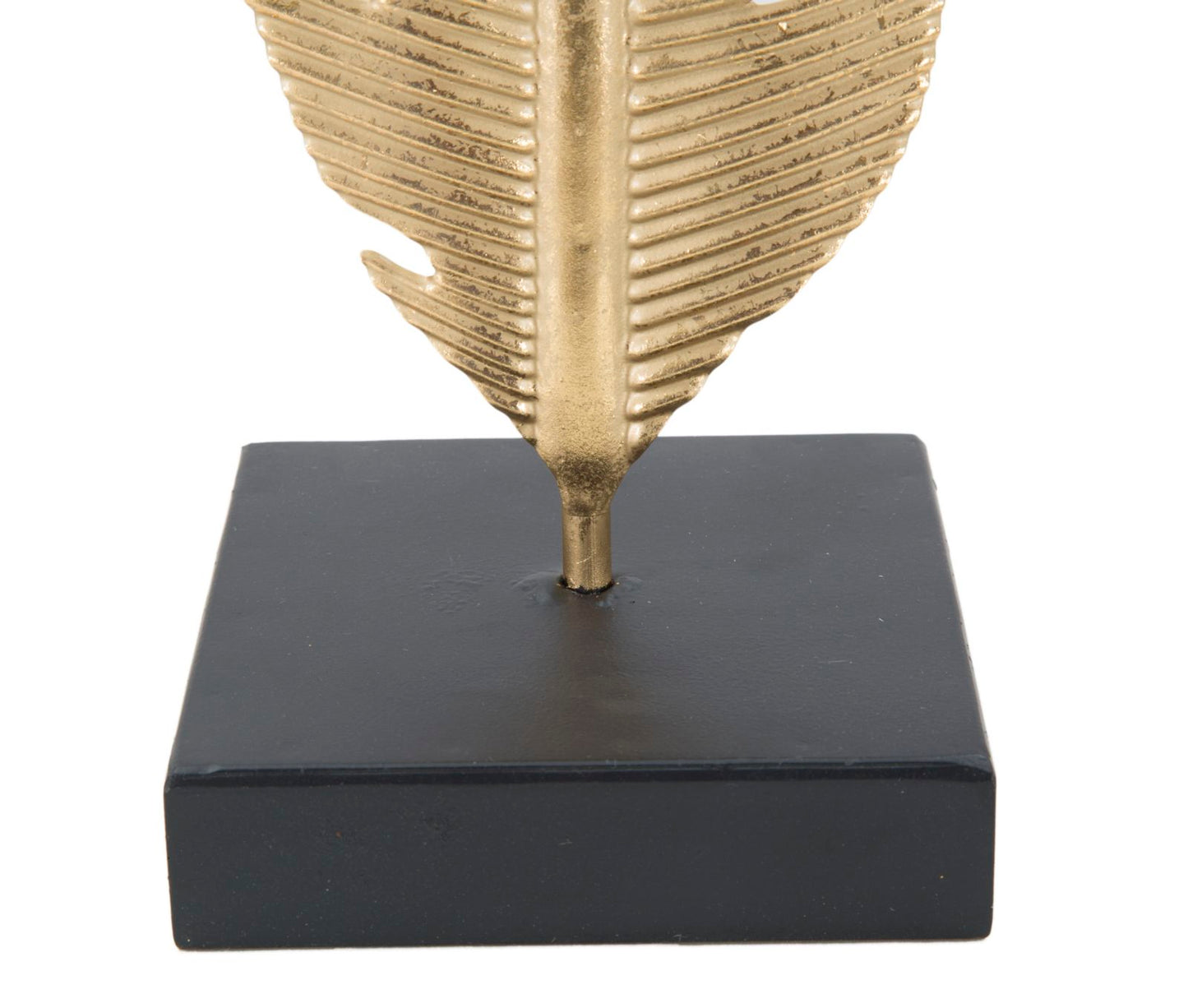 SCULTURA FOGLIA C/PORTA CANDELA GLAM CM 10X10X34