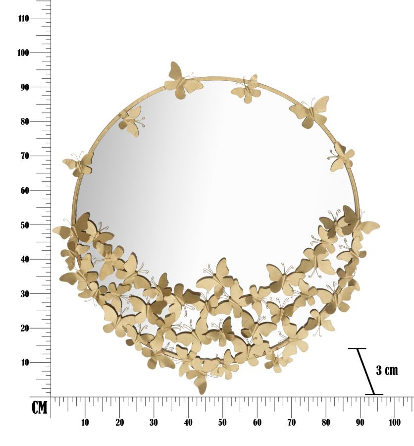 SPECCHIO FARFALLE ROUND NEW CM Ø 91X3X94