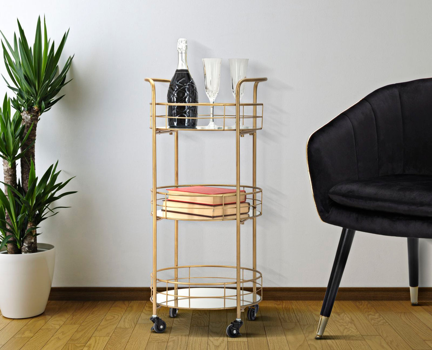 CARRELLO GLAM ROTONDO CM Ø 38X77,5H