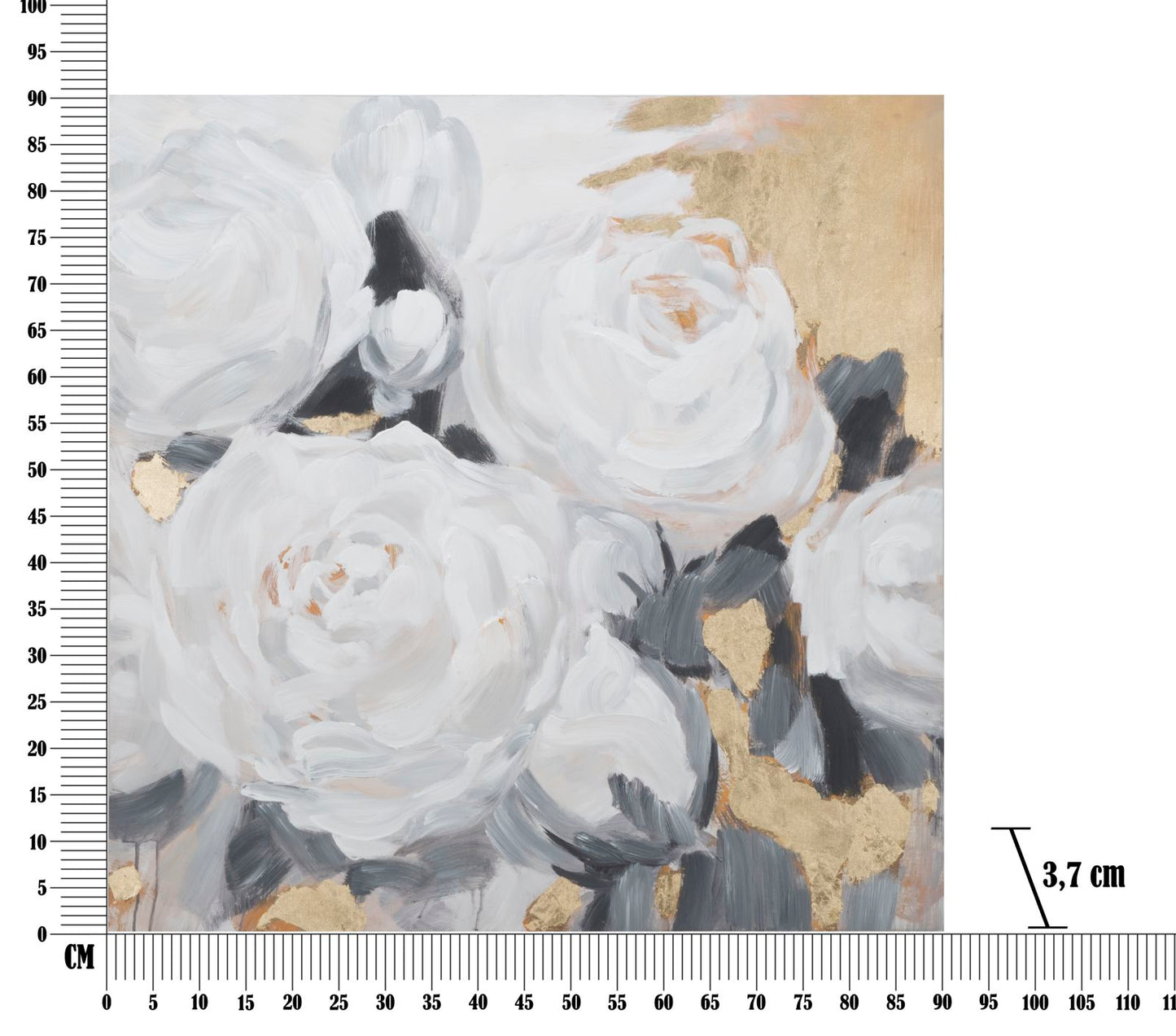 DIPINTO SU TELA WHITE FLOWER -A- CM 90X3,7X90