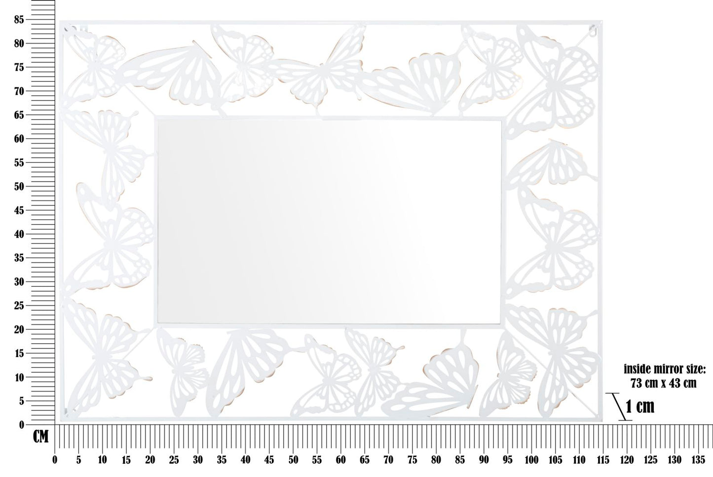 SPECCHIO WHITE BUTTERFLY CM 85X1X115