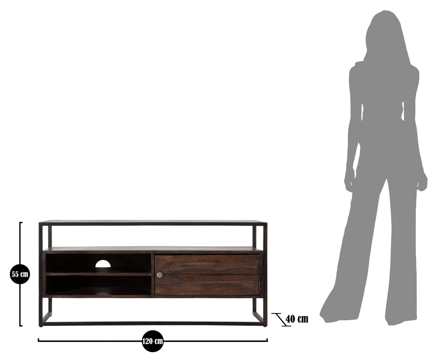 P/TV BURN CM 120X40X55 (LEGNO DI ACACIA NILOTICA)