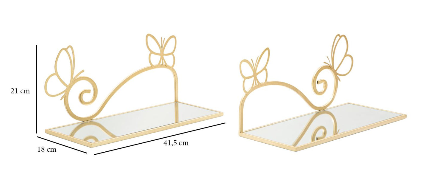 COMODINO MENSOLE BUTTERFLY COPPIA CM 41,5X18X21