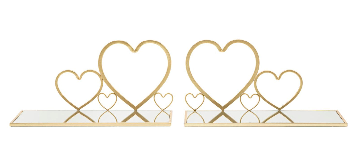 COMODINO MENSOLA HEARTS COPPIA CM 41,5X18X21
