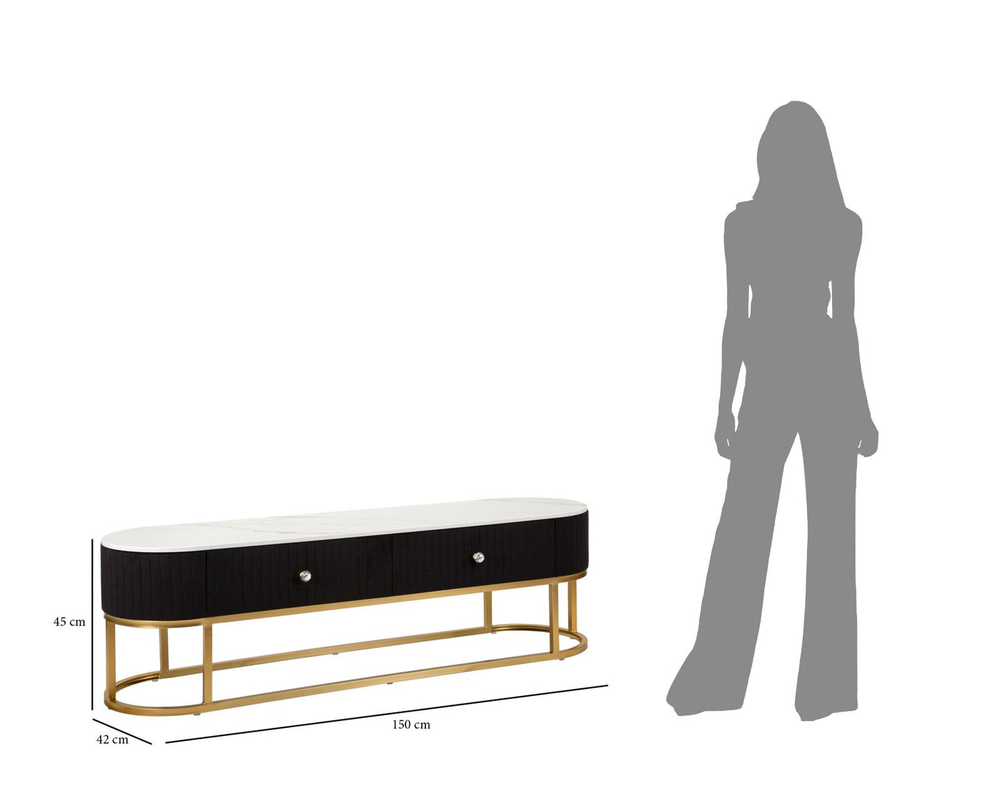 P/TV MONTPELLIER NERO CM 150X42X45