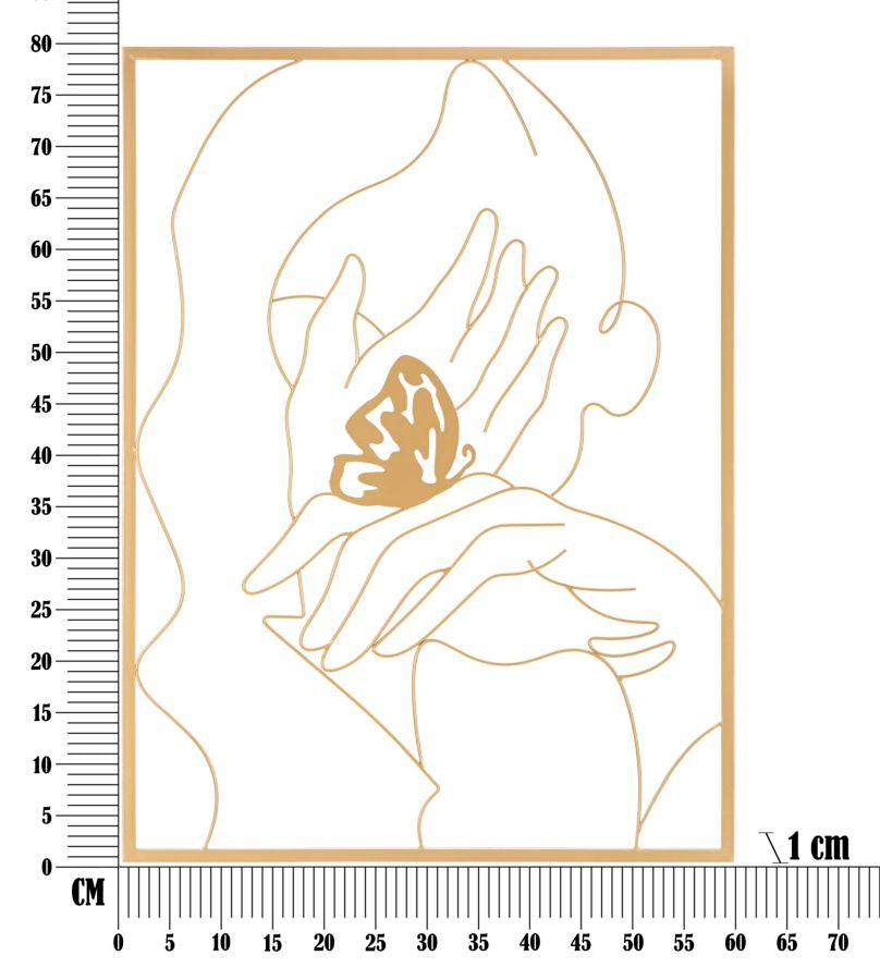 PANNELLO IN FERRO HANDS ON FACE CM 60X1X80