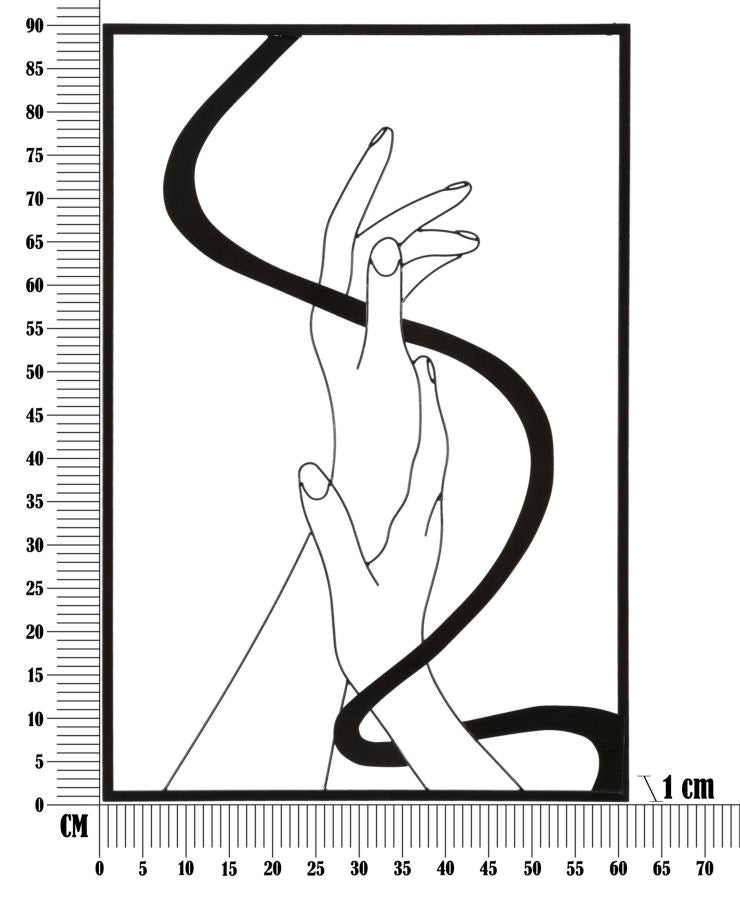 PANNELLO IN FERRO HANDS CM 60X1X90