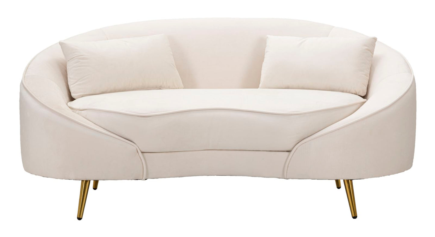 DIVANETTO 2 POSTI OSLO C/CUSCINI CREMA CM 148X84X68