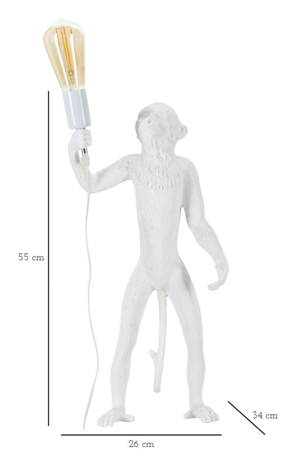 LAMPADA DA TAVOLO MONKEY BIANCO CM Ø 26X34X55