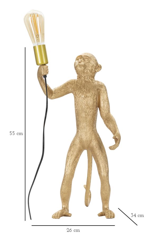 LAMPADA DA TAVOLO MONKEY ORO CM Ø 26X34X55