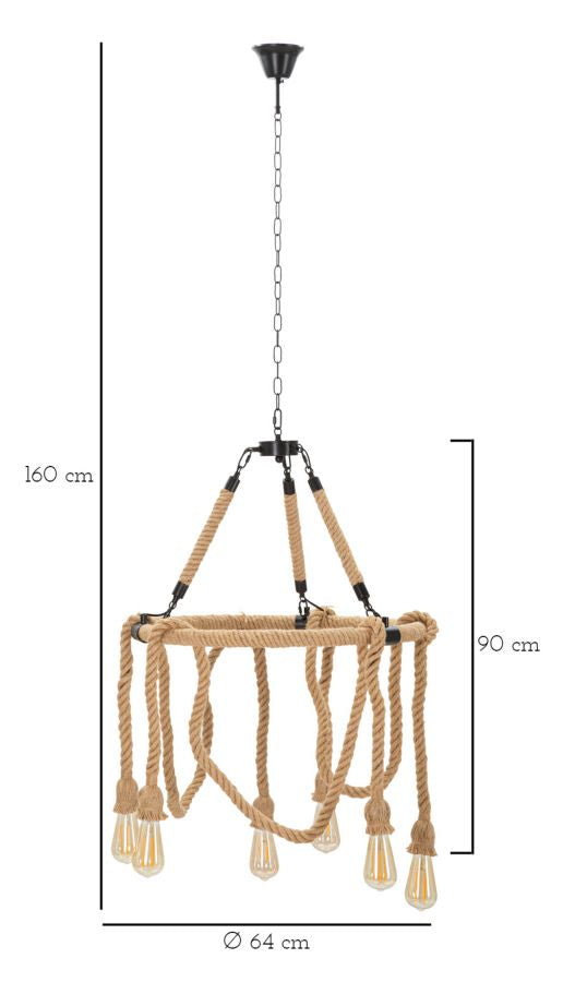 LAMPADARIO ROPE CIRCLE CM Ø 64x90