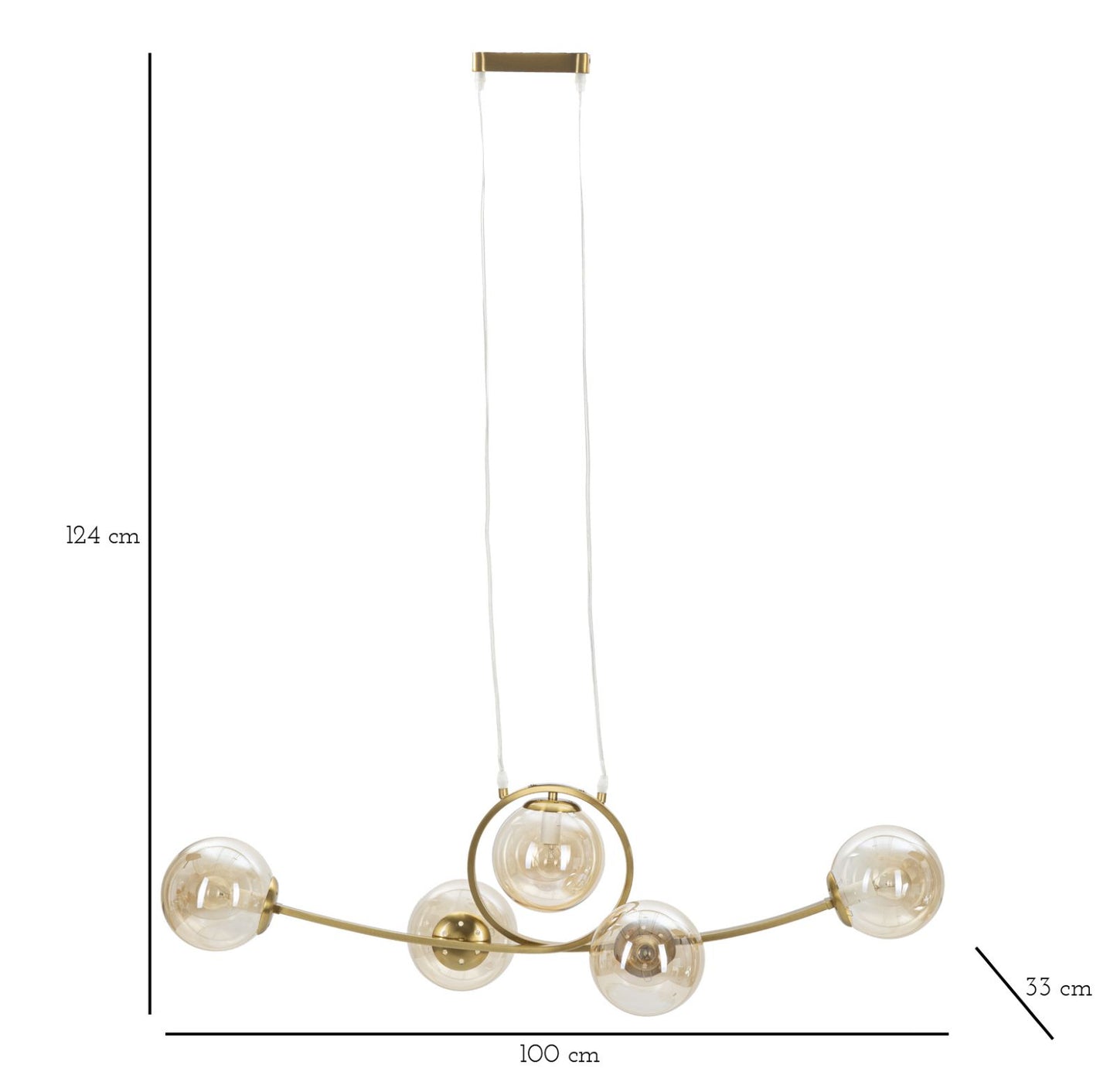 LAMPADARIO JAPAN 5 LUCI CM 100X33X30