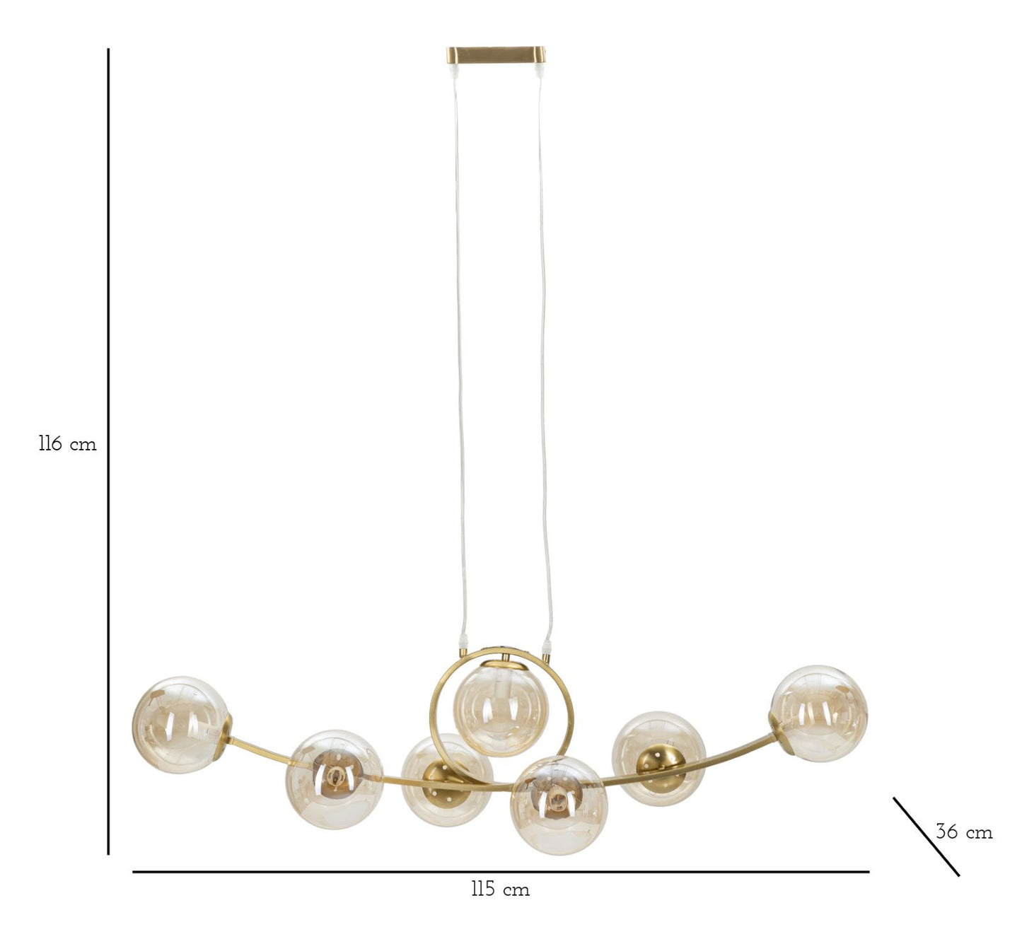 LAMPADARIO JAPAN 7 LUCI CM 115X36X30
