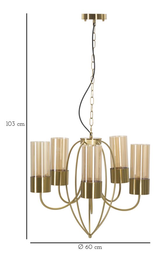 LAMPADARIO VERSAILLES 5 LUCI CM Ø 80X103