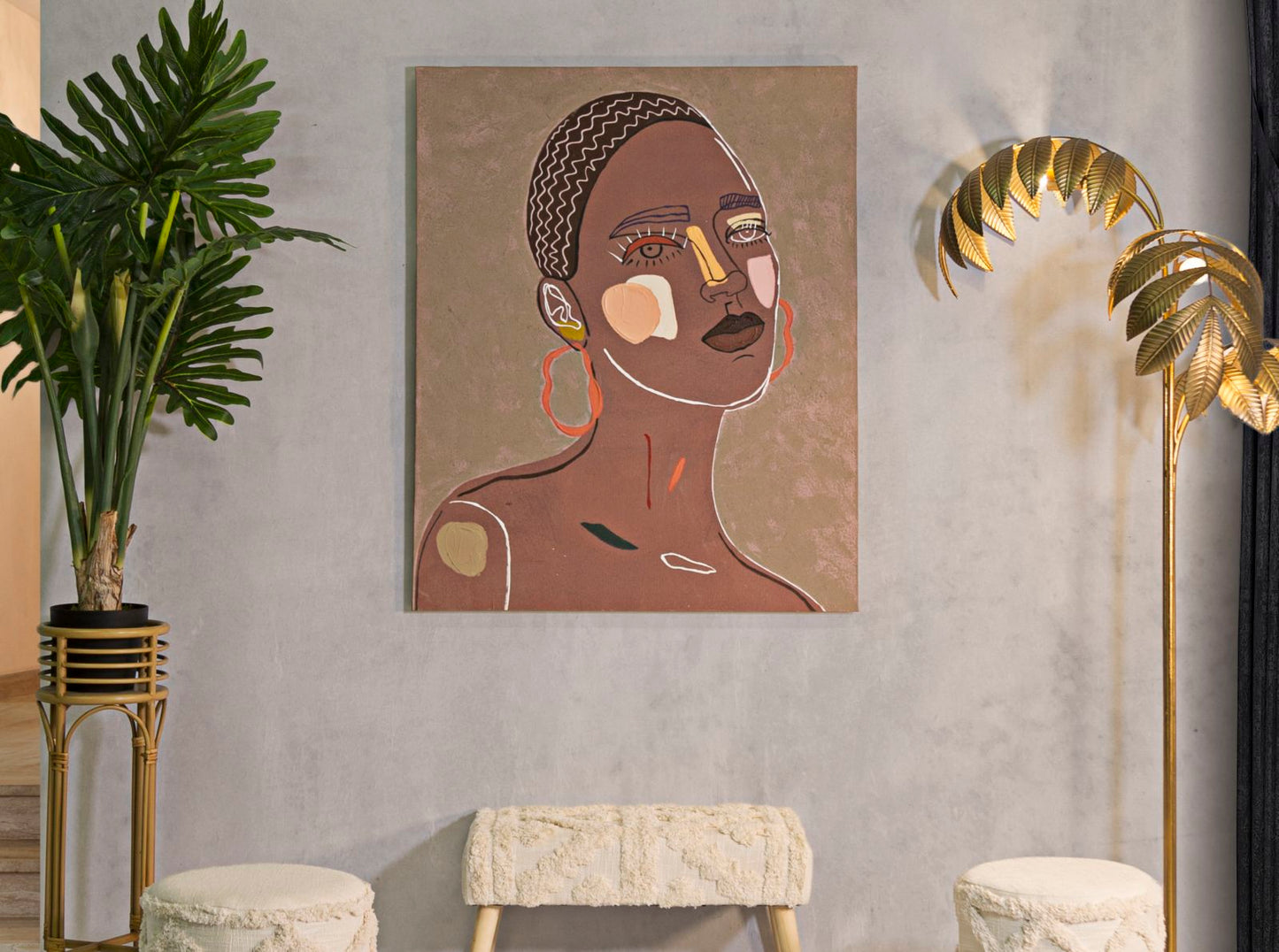 DIPINTO SU TELA TRIBAL -A- CM 80X2,8X100