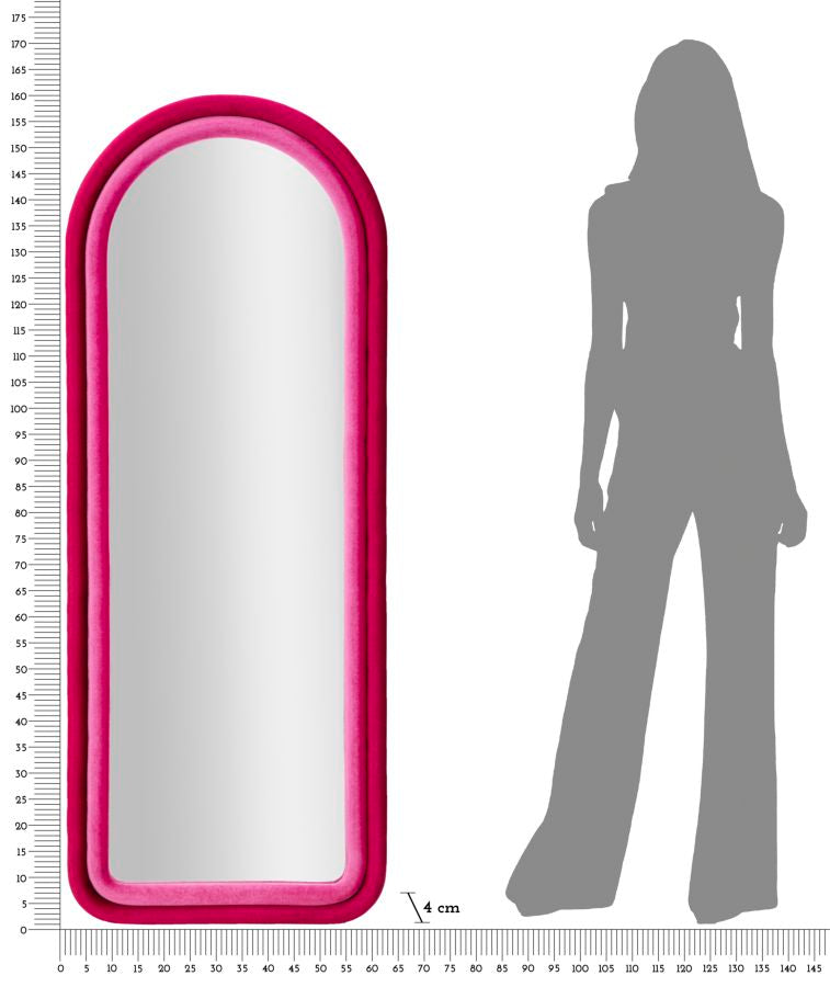 SPECCHIO DA MURO CLOE VELLUTO FUXIA CM 60X4X160