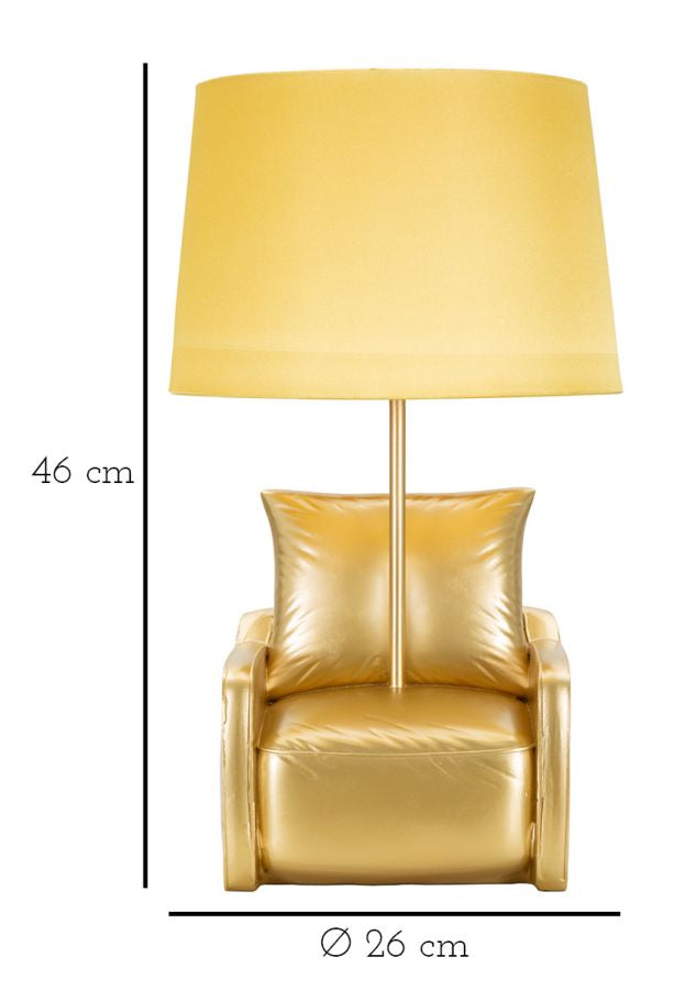 LAMPADA DA COMODINO MIDCENTURY GIALLA CM Ø 26X46