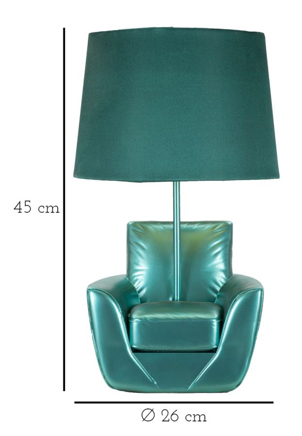 LAMPADA DA COMODINO MIDCENTURY TURCHESE CM Ø 26X43