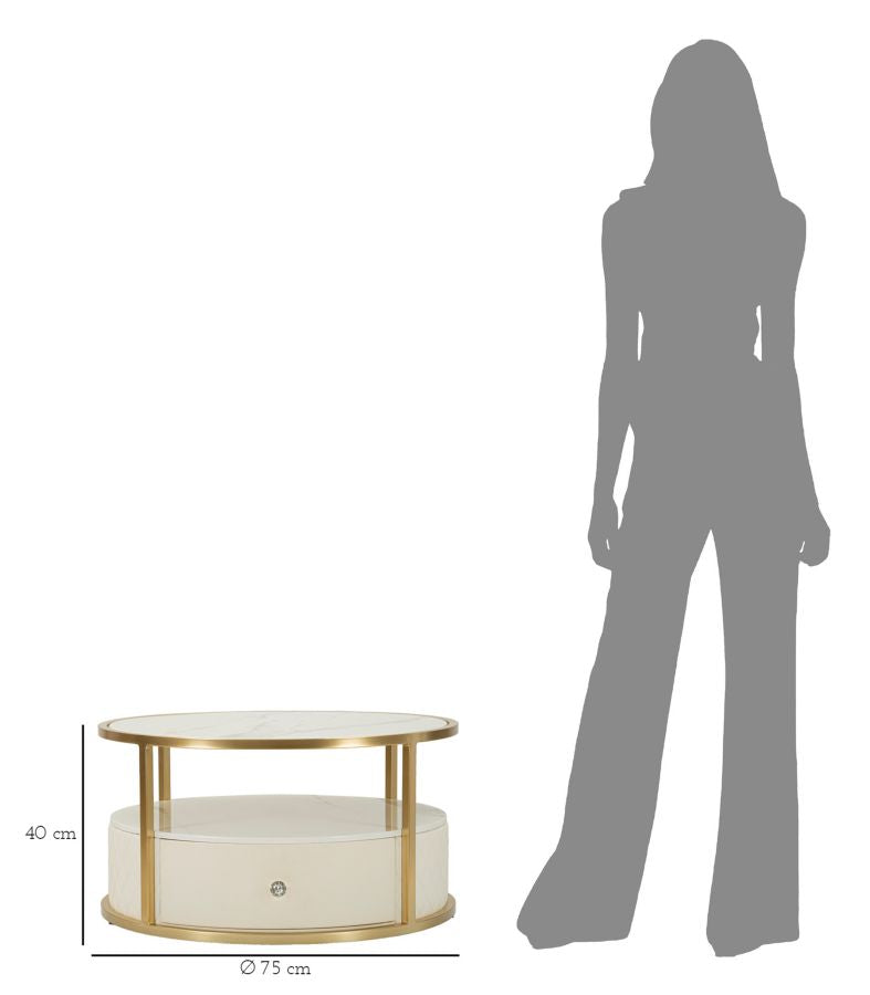 TAVOLINO DA CAFFÈ SHARON CM Ø 75X40