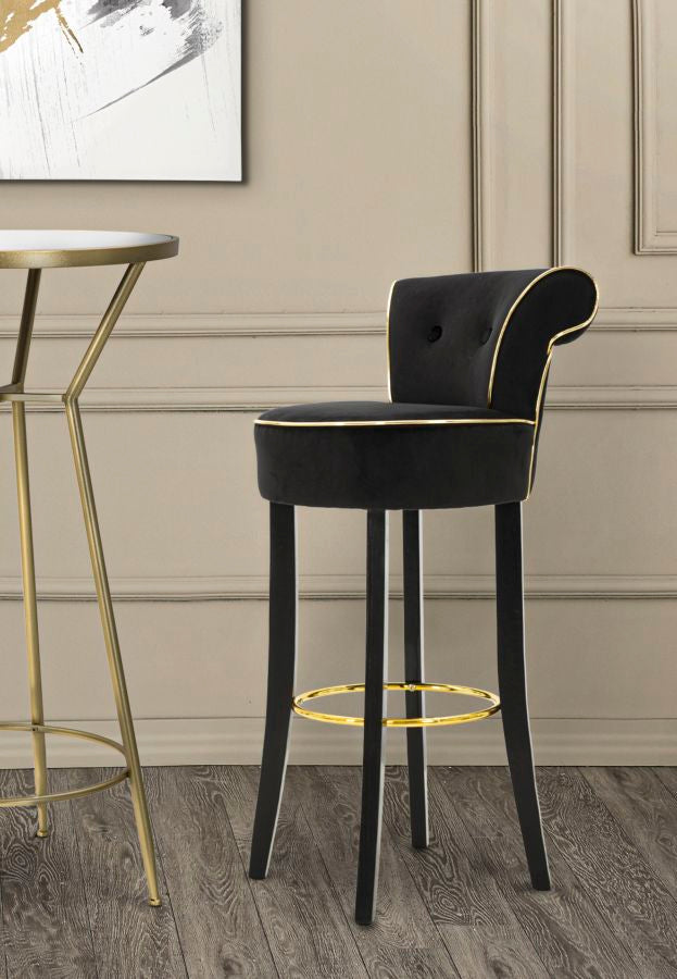 SGABELLO BAR LUXY NERO CM 46X48X96
