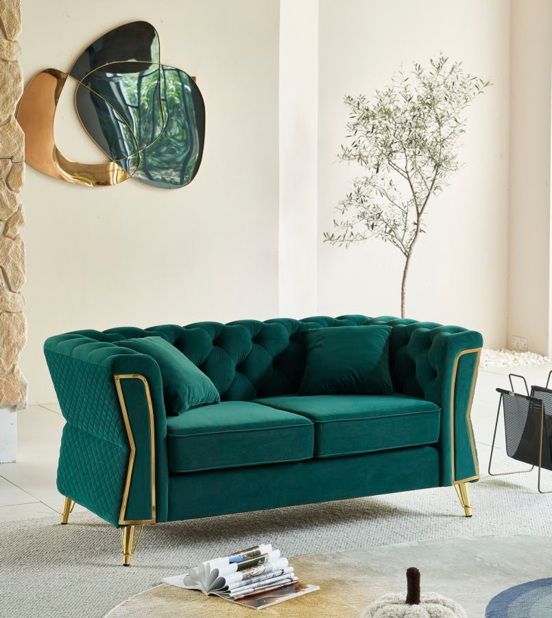 DIVANO EMY VERDE C/CUSCINI CM 162X83X76