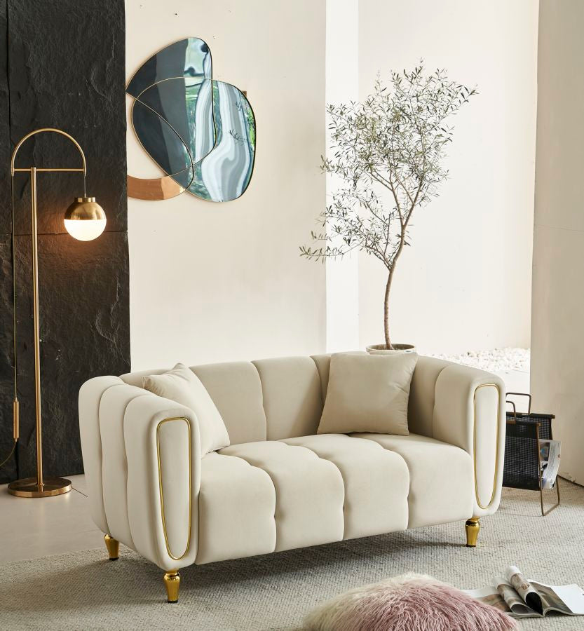 DIVANO ALMA CREMA C/CUSCINI CM 155X81X71