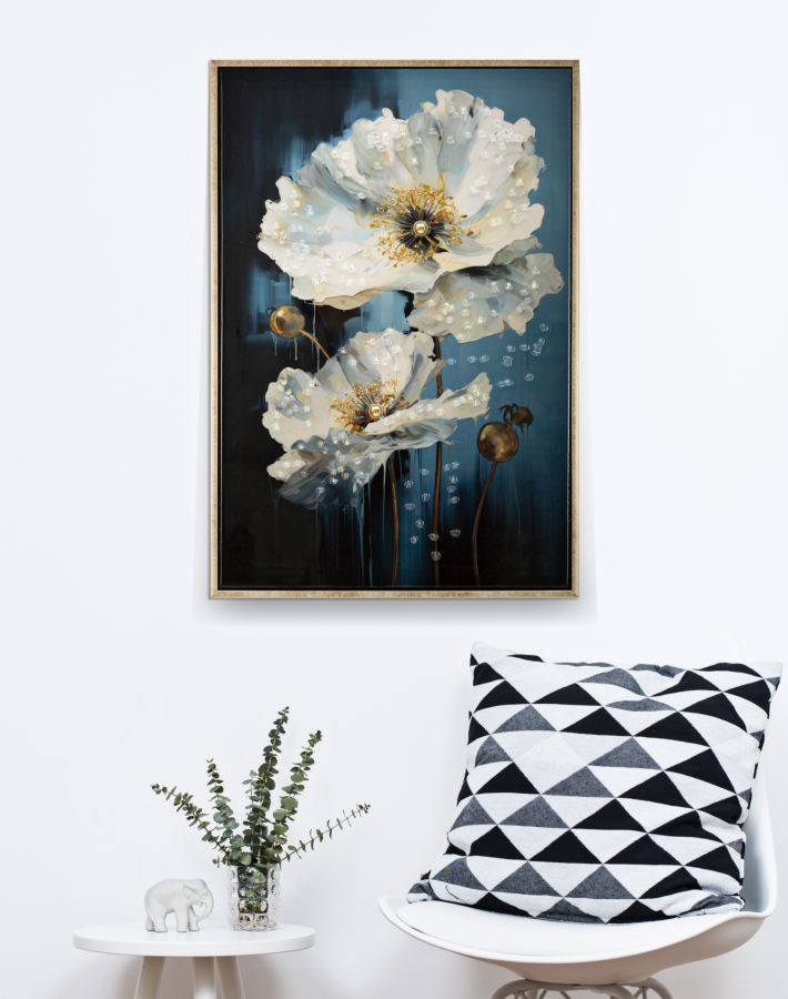 DIPINTO SU TELA LACCATO BLUEY C/CORNICE CM 42X3,5X62