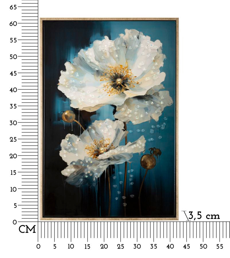 DIPINTO SU TELA LACCATO BLUEY C/CORNICE CM 42X3,5X62