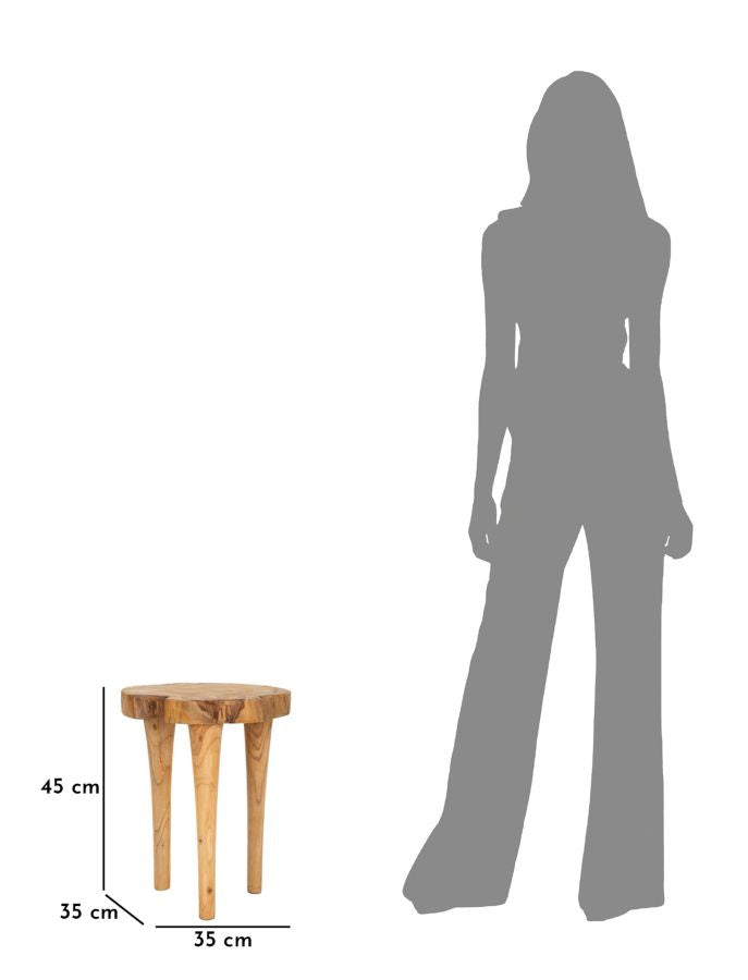 SGABELLO KURSI IN TEAK RICICLATO CM Ø 35X45 (PEZZI UNICI - NON RIP. IN SERIE)