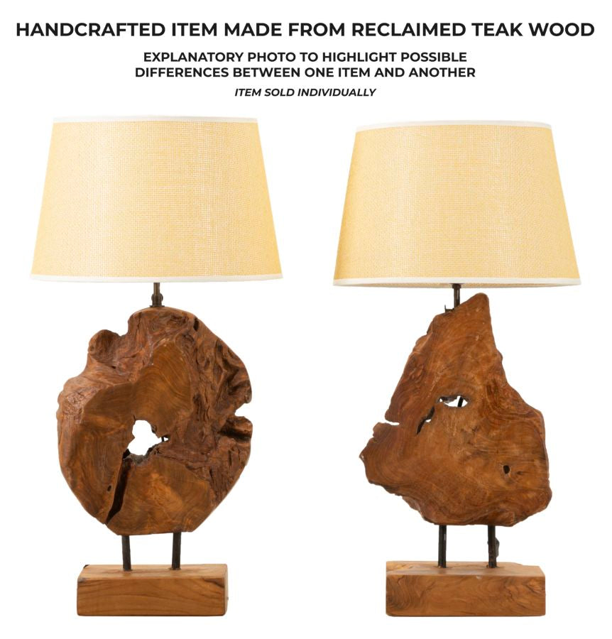 LAMPADA KEPALA IN TEAK RICICLATO CM 35X69 (PEZZI UNICI - NON RIP. IN SERIE)