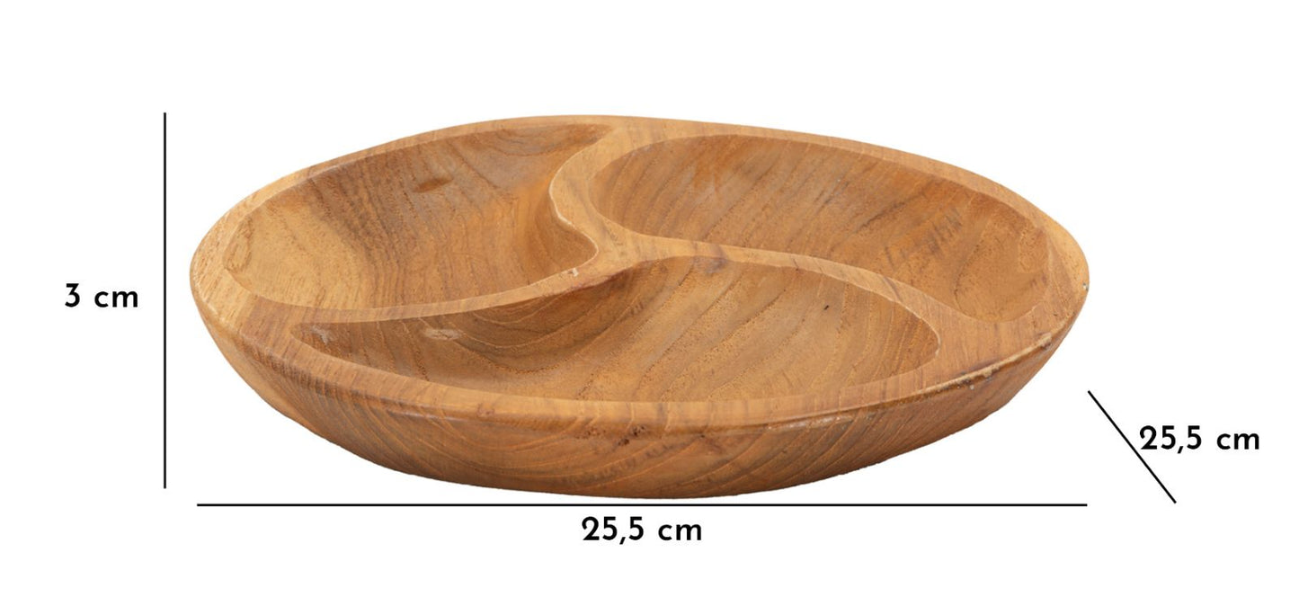 S/TASCHE 3 PARTI IN TEAK RIC. CM Ø 25,5X3 (PEZZI UNICI - NON RIP. IN SERIE)