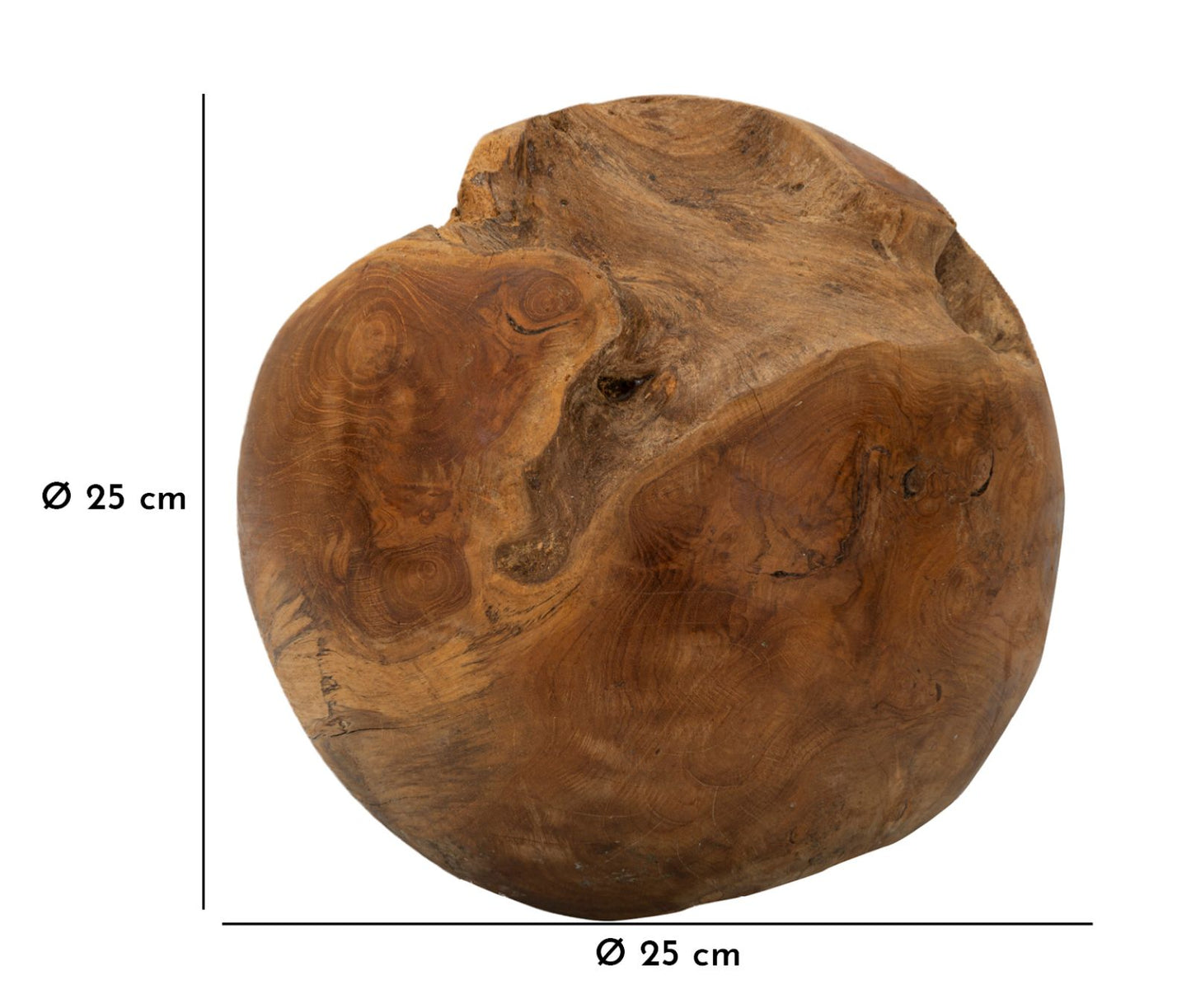 SFERA IN TEAK RICICLATO CM Ø 25 (PEZZI UNICI - NON RIP. IN SERIE)