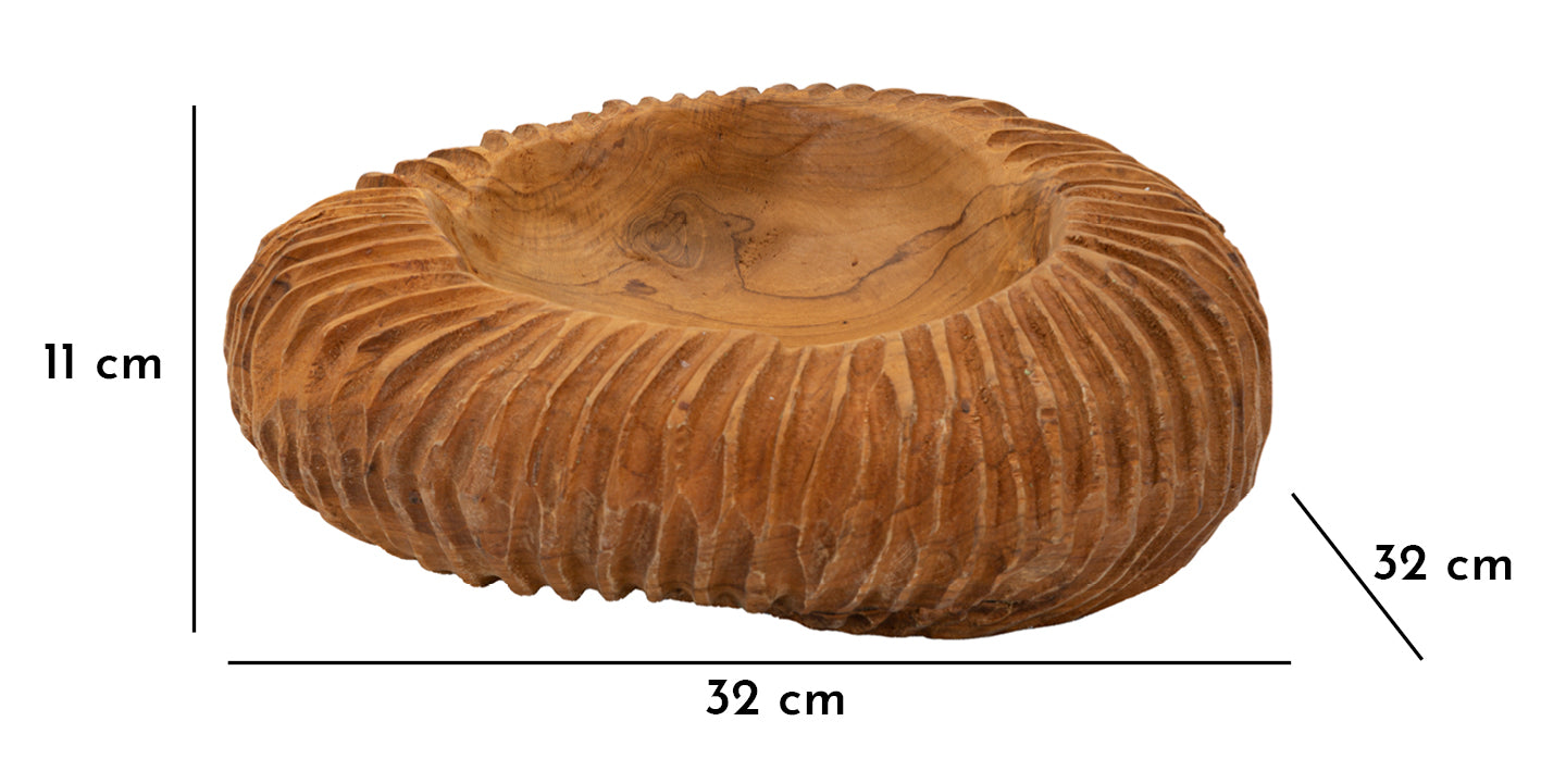 S/TASCHE GARIT IN TEAK RICICLATO CM Ø 32X11 (PEZZI UNICI - NON RIP. IN SERIE)