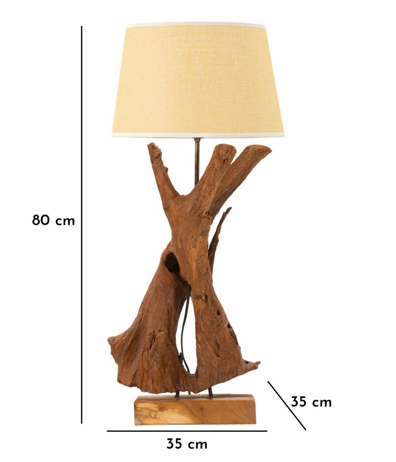 LAMPADA DA TAVOLO IN TEAK RICICLATO CM 35X80 (PEZZI UNICI - NON RIP. IN SERIE)