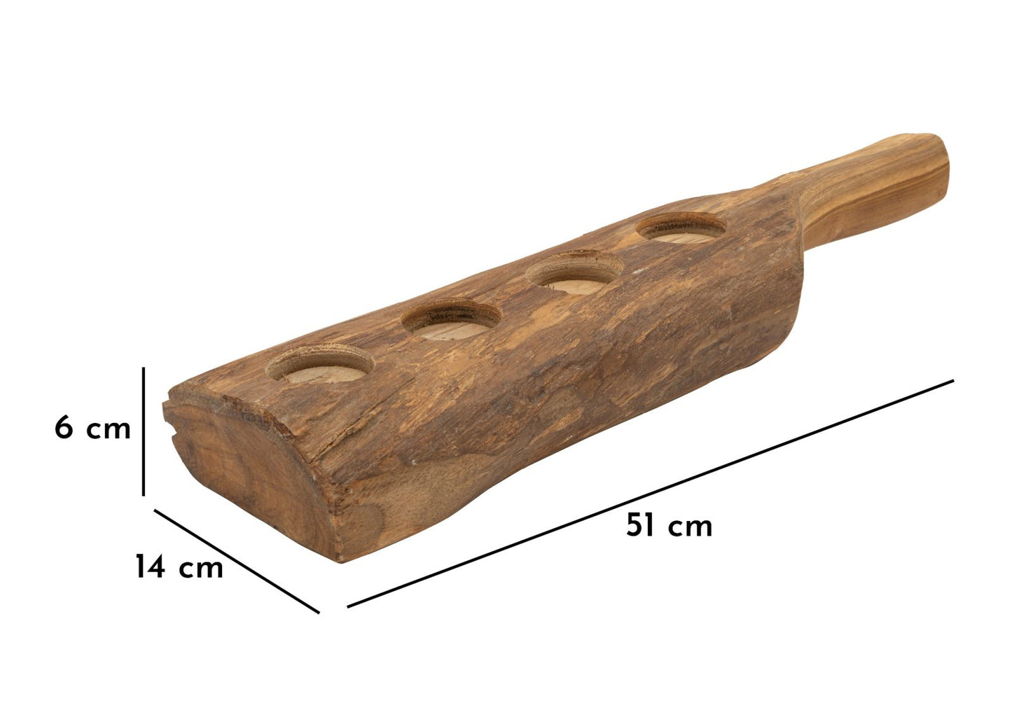 P/CAND LONG IN TEAK RICICLATO CM 51X14X6 (PEZZI UNICI - NON RIP. IN SERIE)