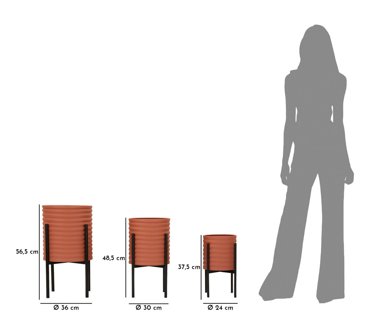 P/VASI MILLY TRIS CM Ø 36X56,5-30X48,5-24X37,5