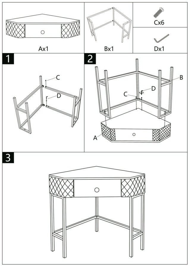 CONSOLE ANGOLARE SHARON CM 84,5X60X77