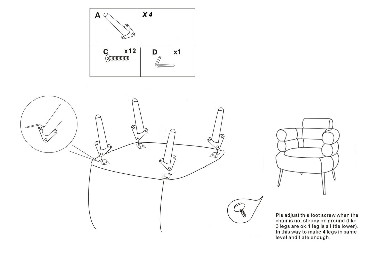 POLTRONA SILVERY PLUS C/CUSINO CM 78X68X85