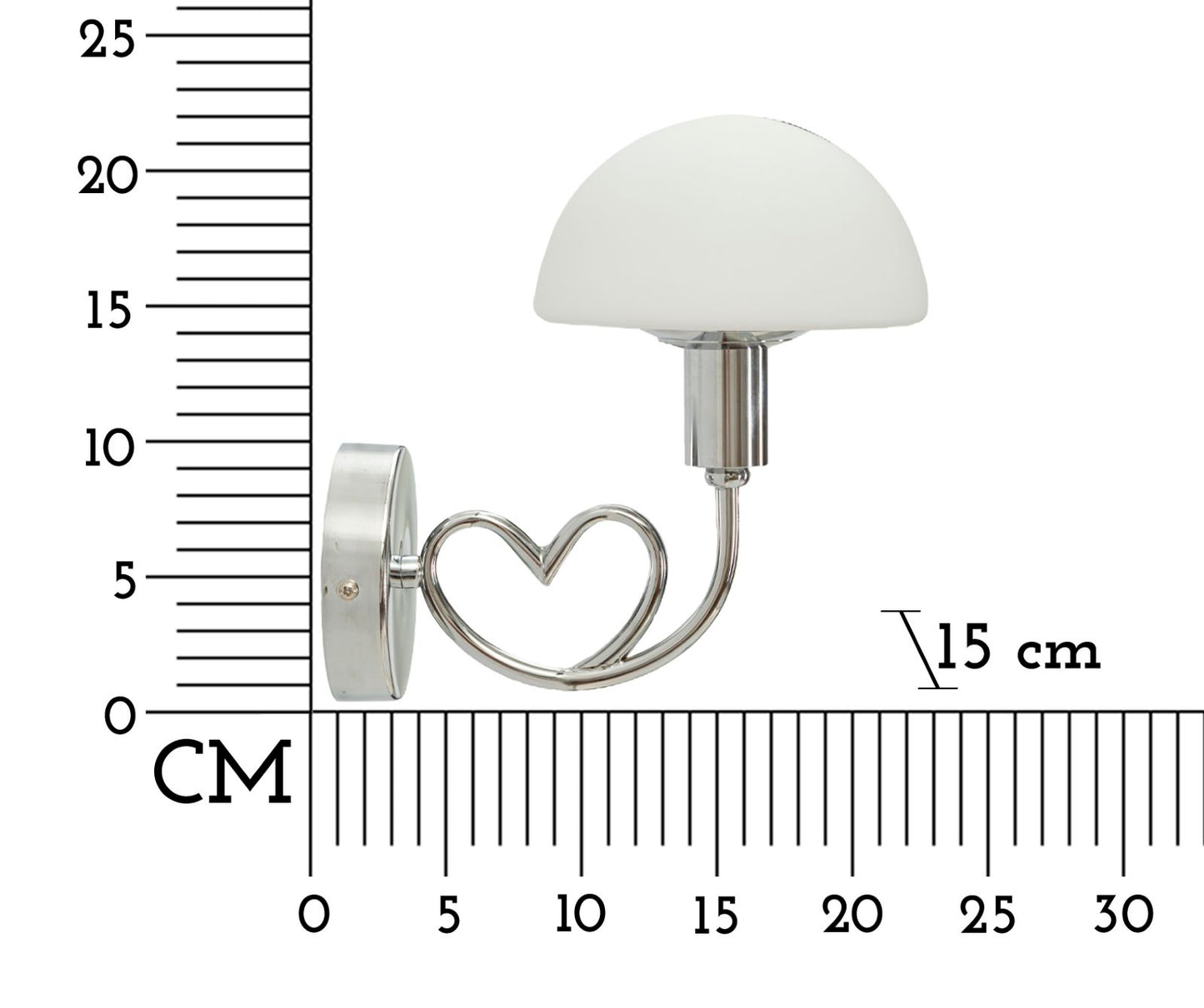 LAMPADA DA MURO LOVY SILVER CM 23X15X22