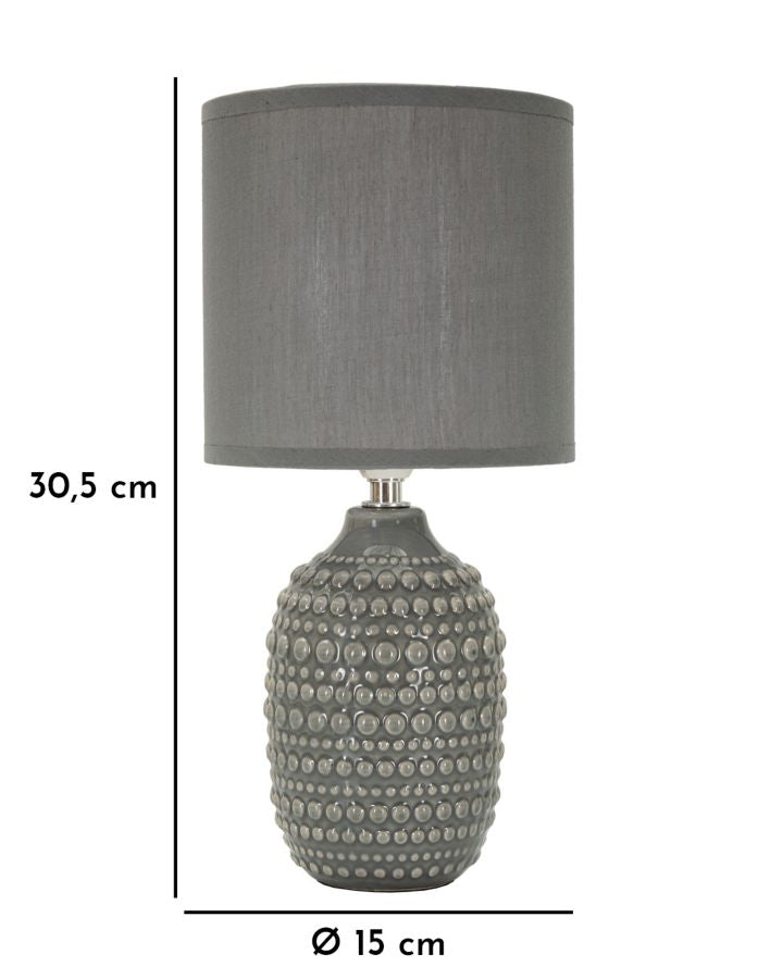 LAMPADA DA COMODINO POINTS GRIGIA CM Ø 15X30,5