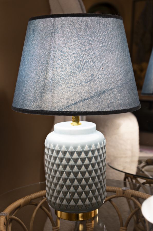 LAMPADA DA TAVOLO SQUARE CELESTE CM Ø 28X44