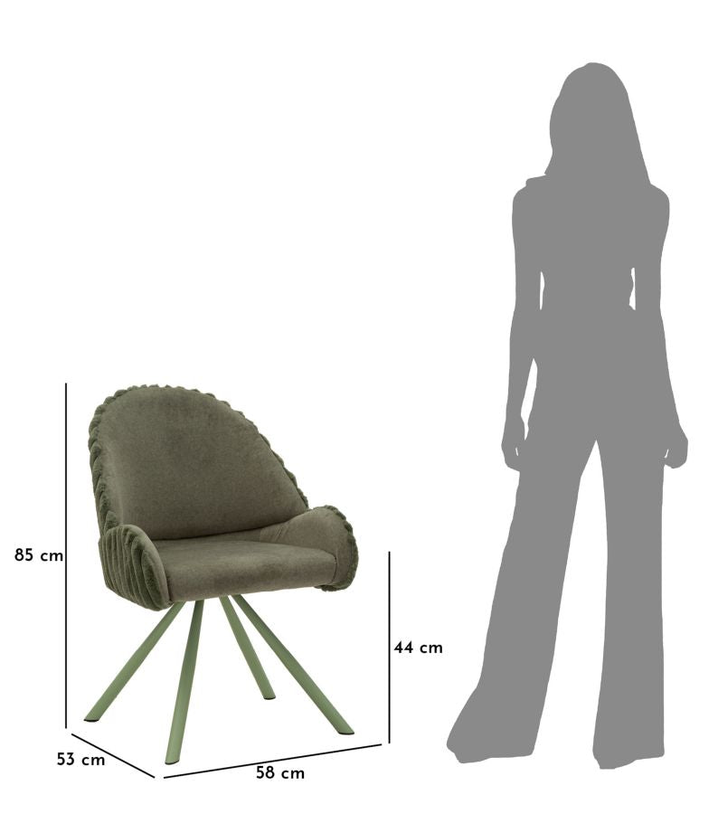 SEDIA STOCCOLMA -A- VERDE SET 2 PZ 58x53x8H cm
