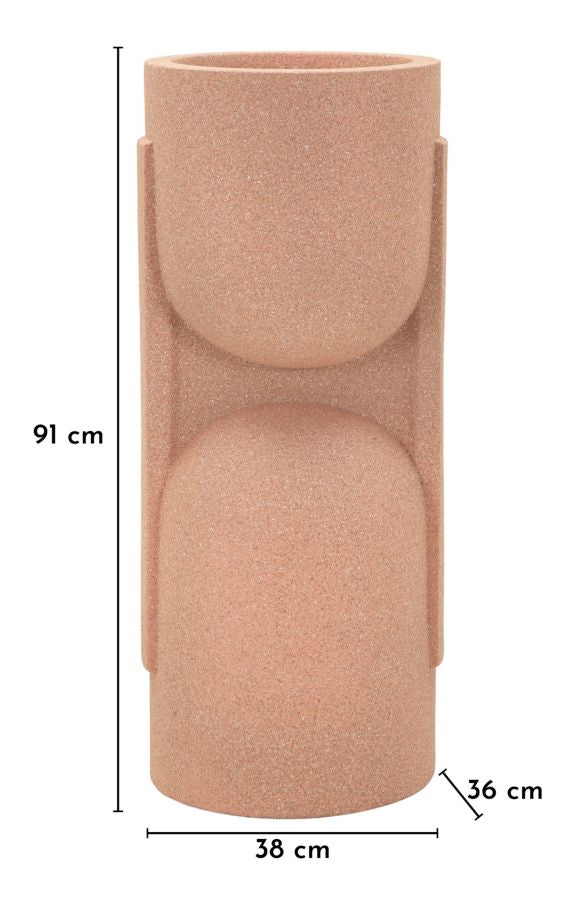 Vaso da esterno alto Nui H 91 cm effetto pietra design moderno (APERTURA CM Ø 29)