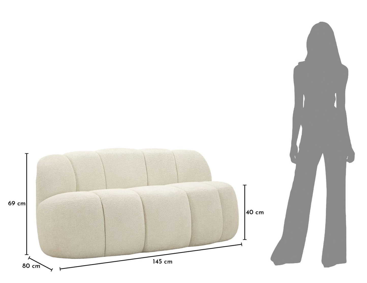 DIVANETTO BALL BIANCO CM 145X80X69