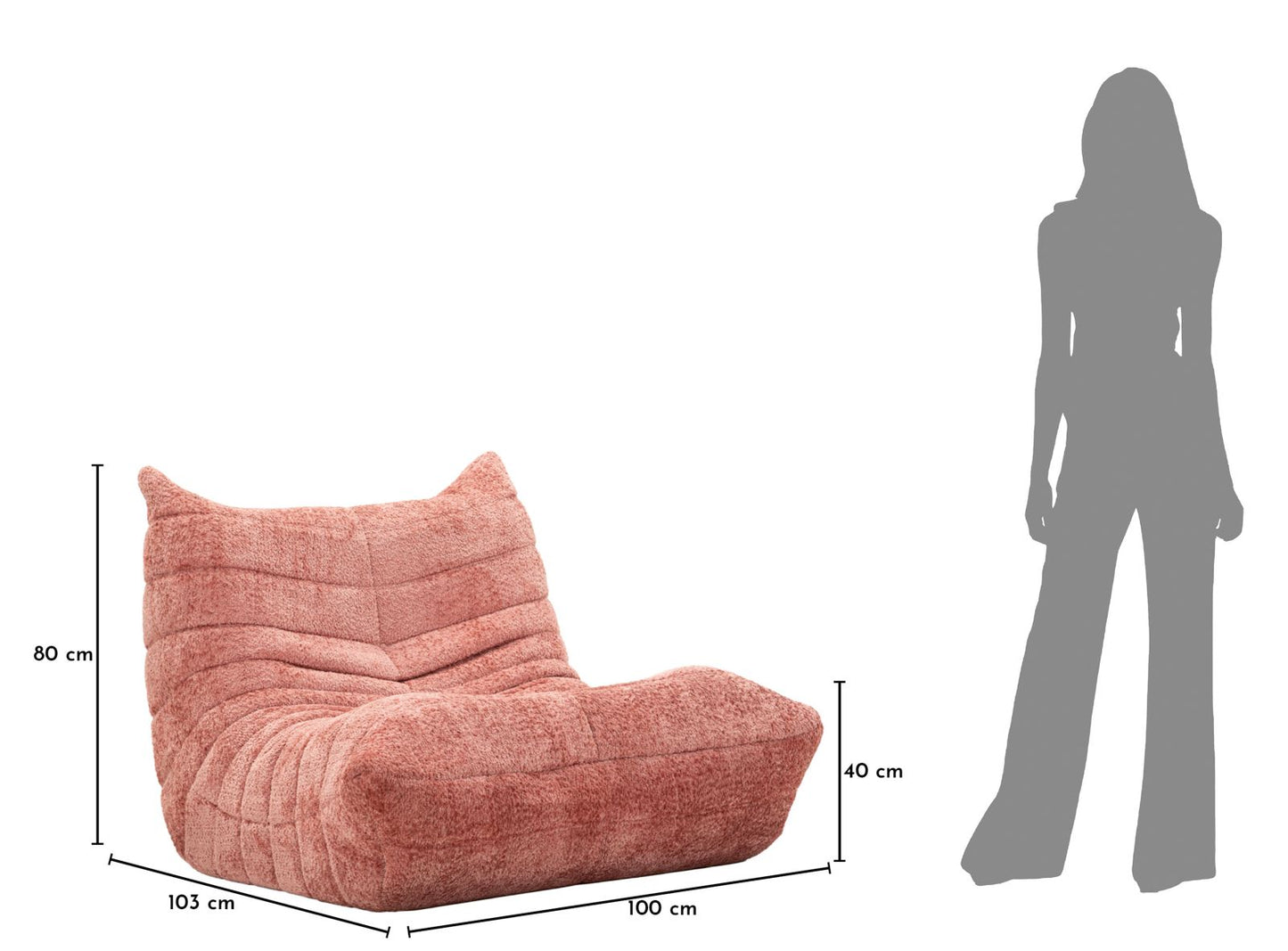 POLTRONA MASK ROSA CM 103X100X80 (COMPRESSA)