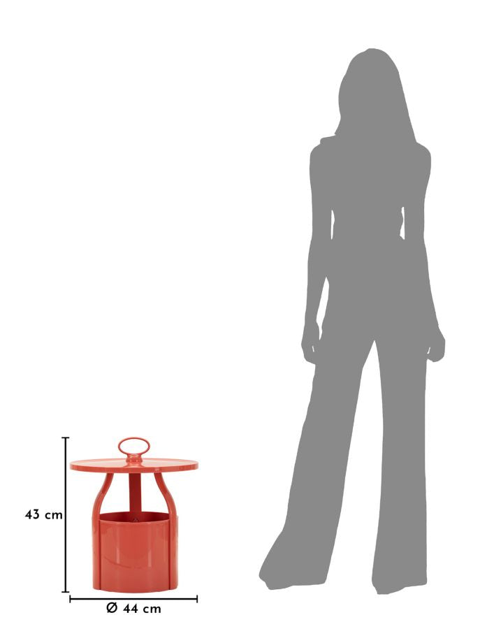 TAVOLINETTO P/GIORNALI IRIS ROSSO CM Ø 44X43