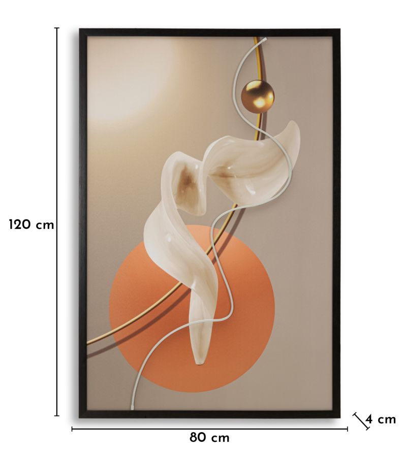 STAMPA C/LED SU TELA ABSTRACT -A- CM 80X4X120