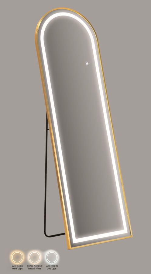 SPECCHIO DA TERRA LED SIMPLE ARCO CM 50X3-38X160 (3 TONALITA' DI LUCE)