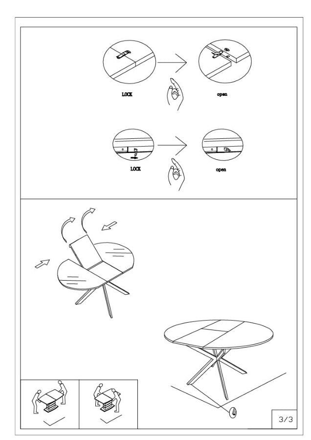 TAVOLO DA PRANZO ALLUNGABILE MARTIN CM Ø 100X78 (APERTO CM 140X100X78)